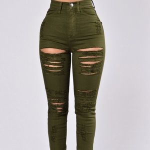 Olive green jeans